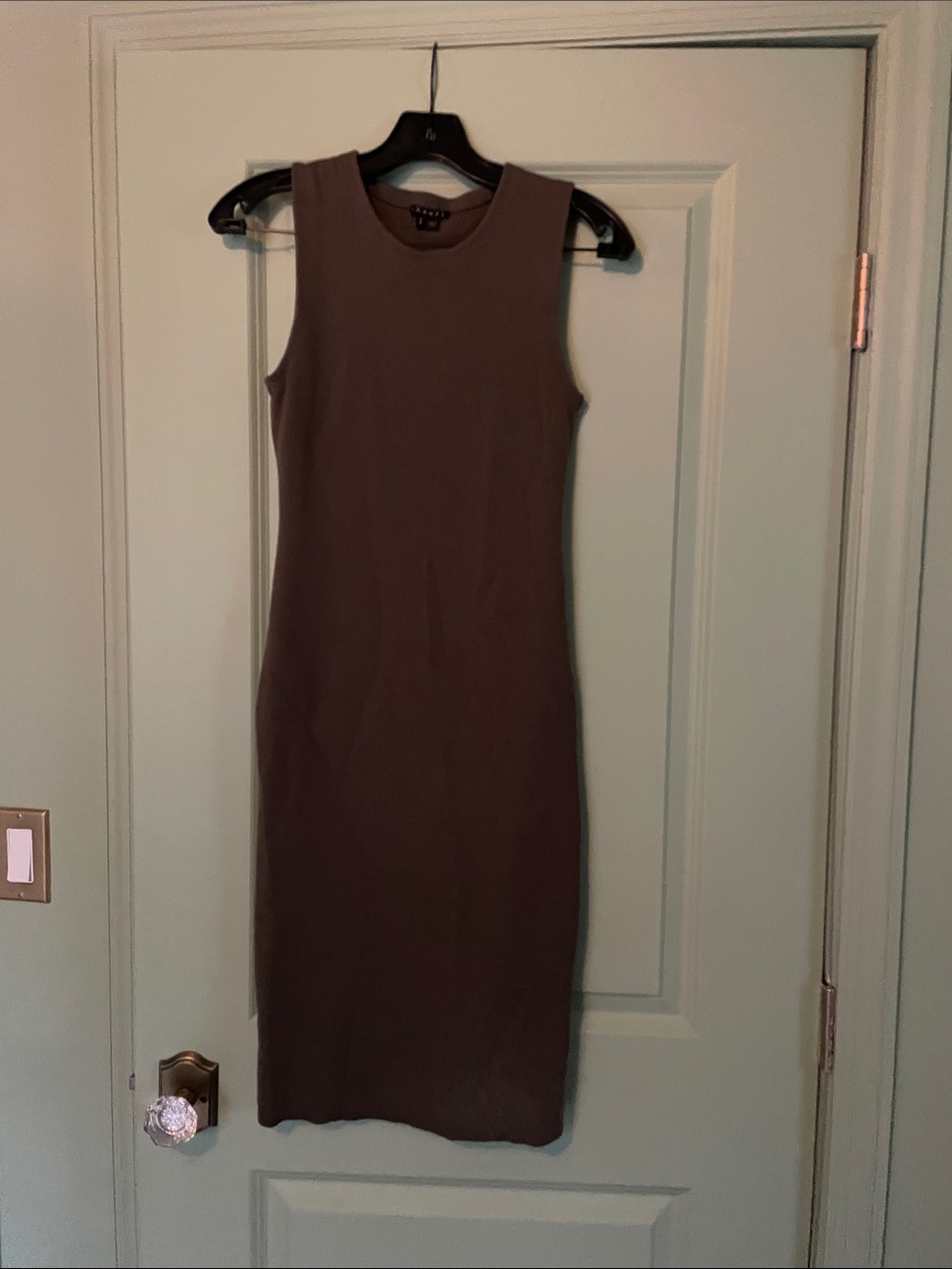 Theory Sleeveless Midi Dress in Olive green